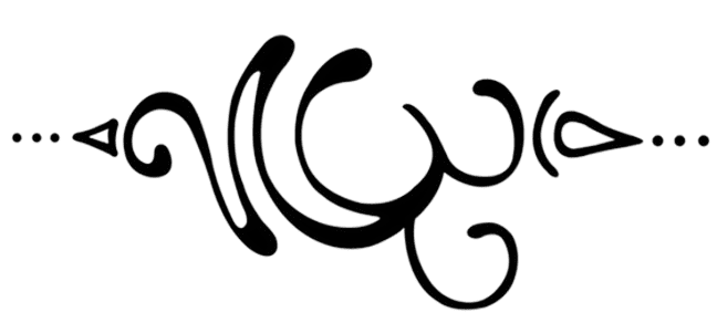 Decorative swirl divider on black background